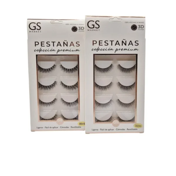 Pestañas de de cuatro unidades